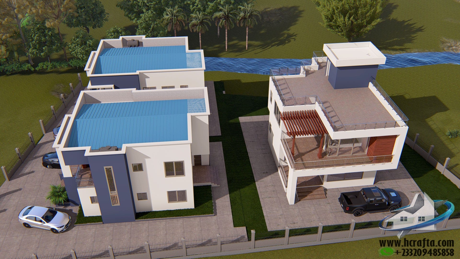 4 bedroom estate design with landscaped compound