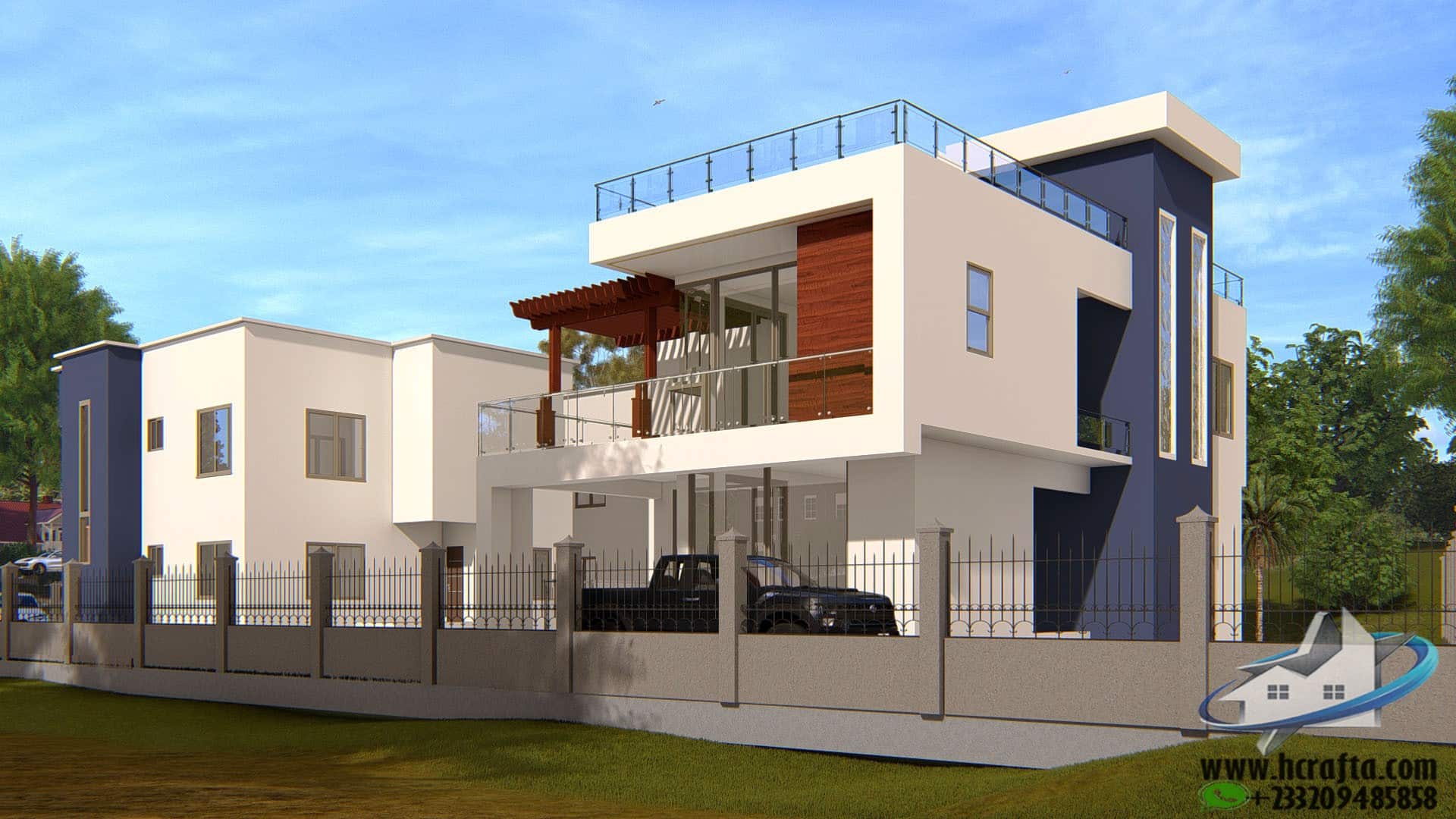 4 bedroom estate design with balcony and terrace