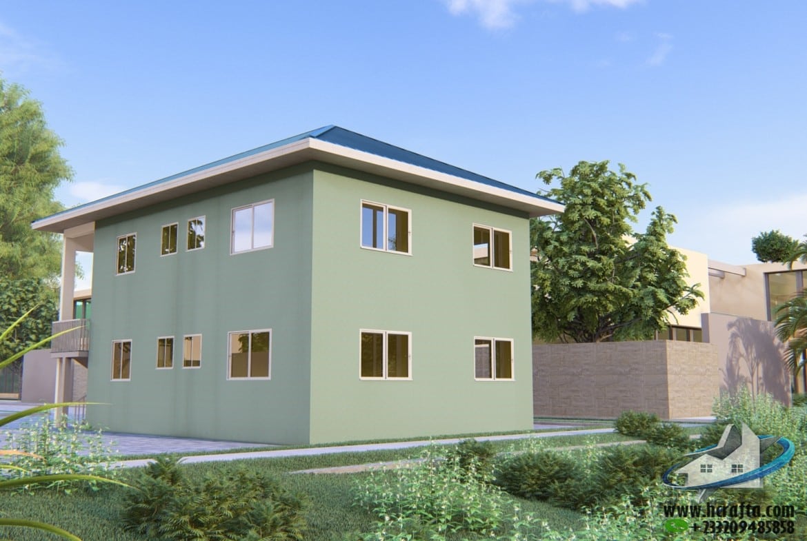 small low cost 2 bedroom flat house plan