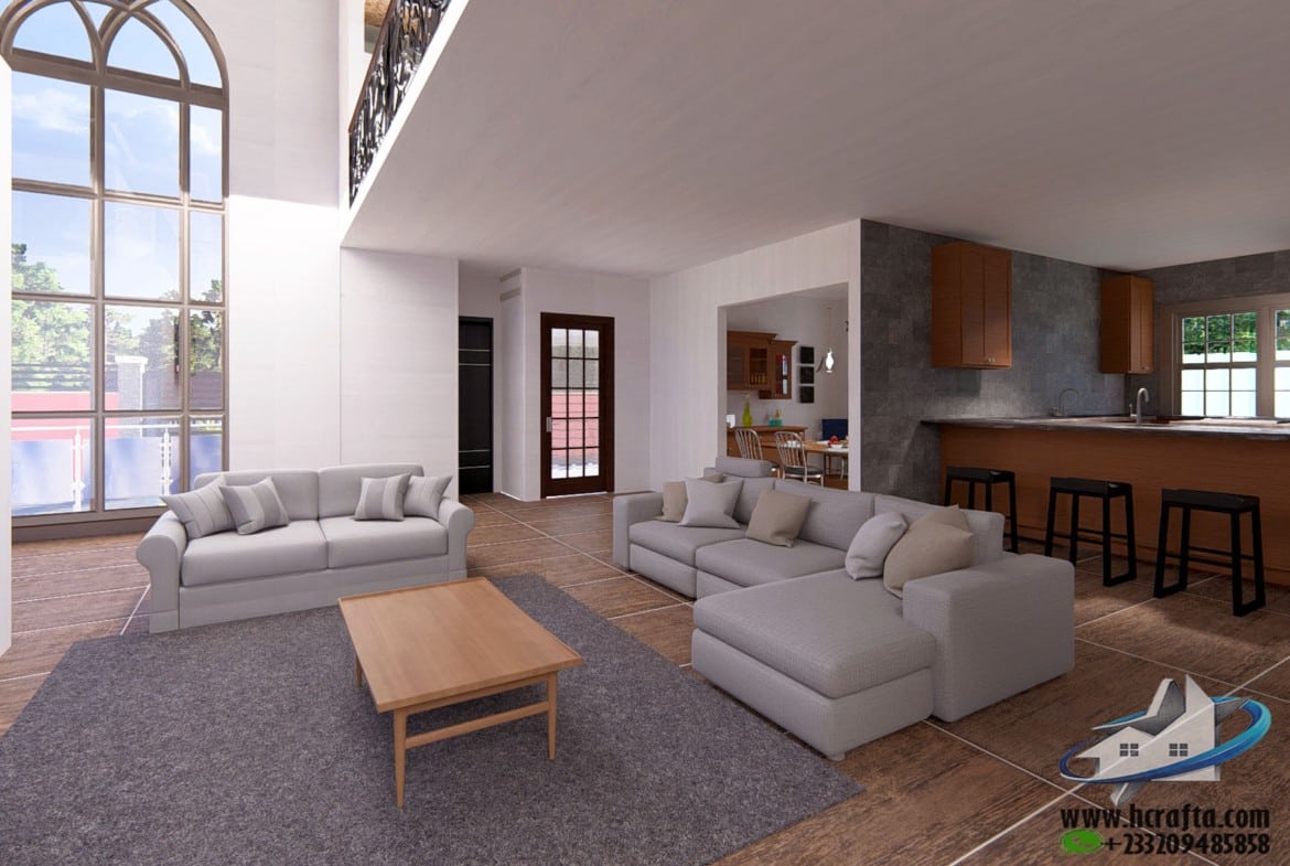 modern living area design with decorative wall features