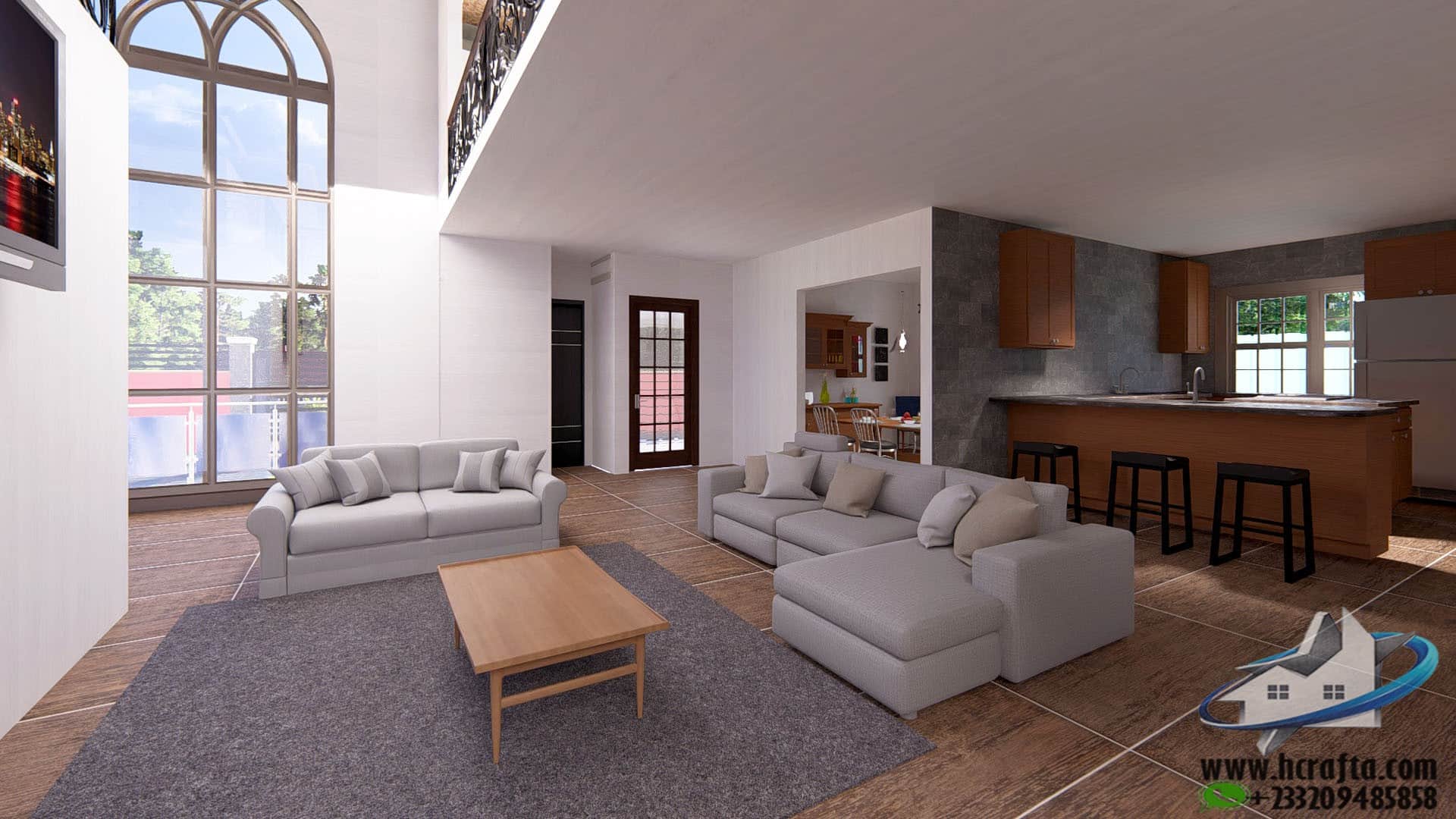 modern living area design with decorative wall features