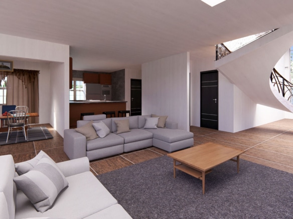 open concept modern living area interior design