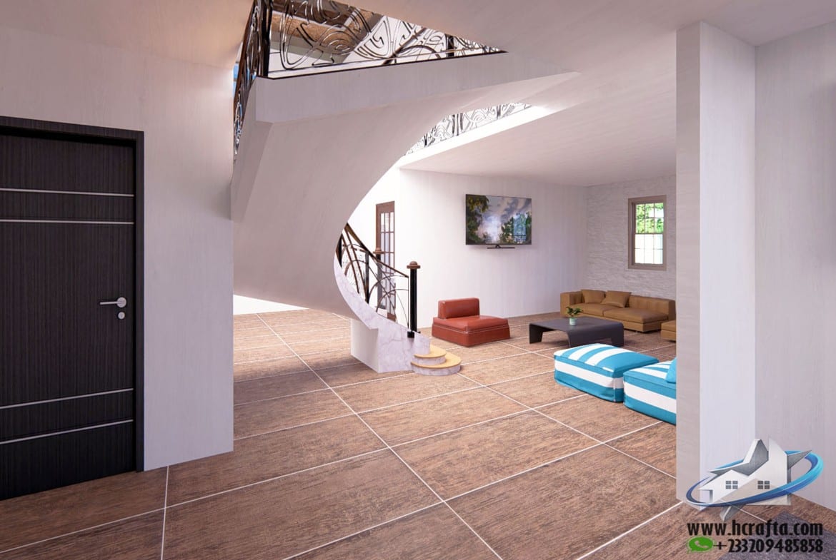 modern living area interior design with open layout