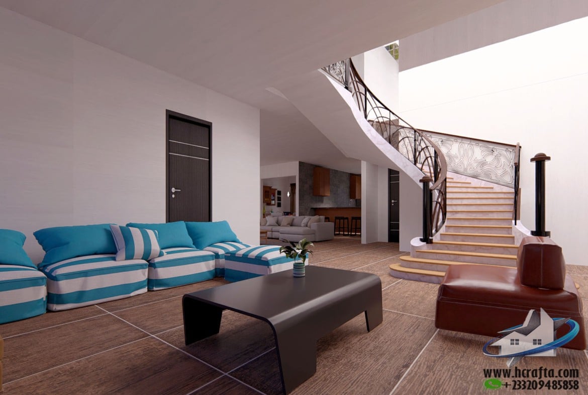 modern living area design with elegant furniture