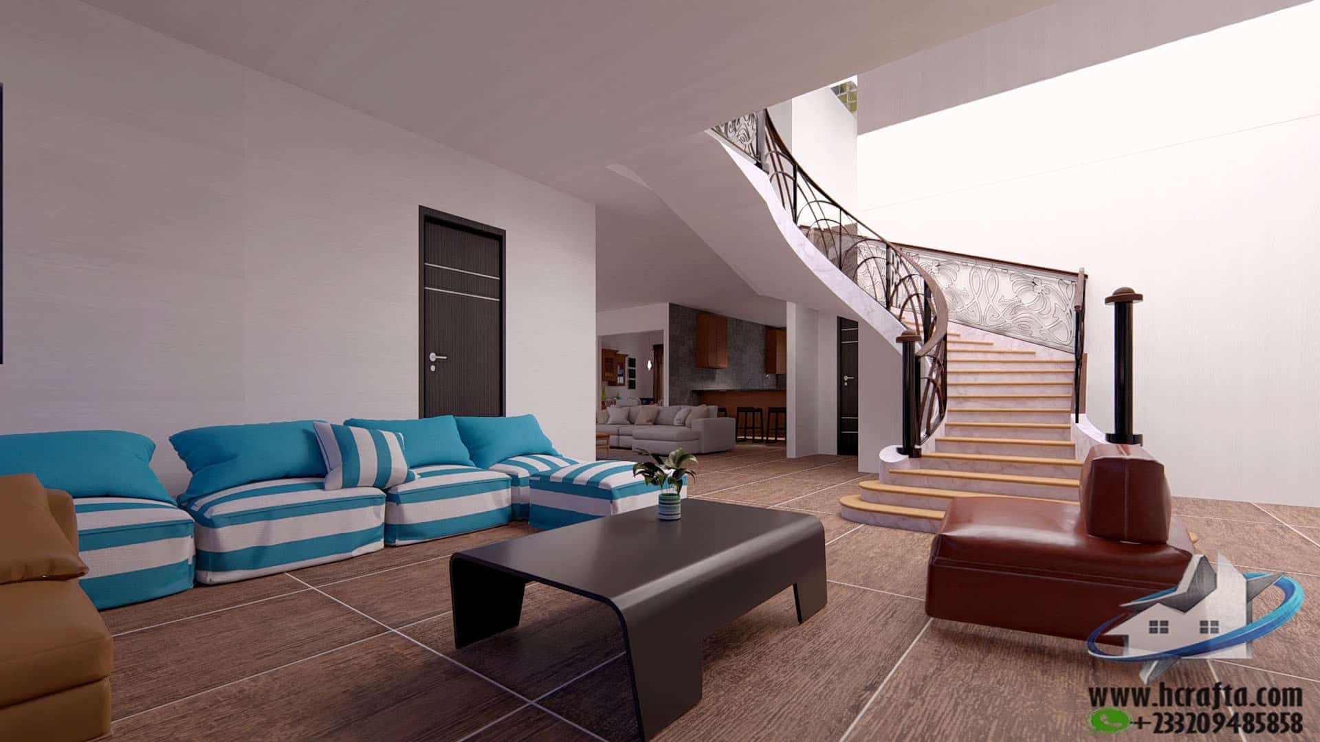 modern living area design with elegant furniture