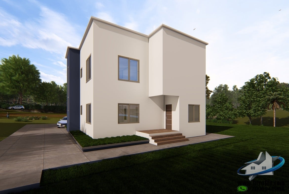 simple 4 bedroom duplex with landscaped compound