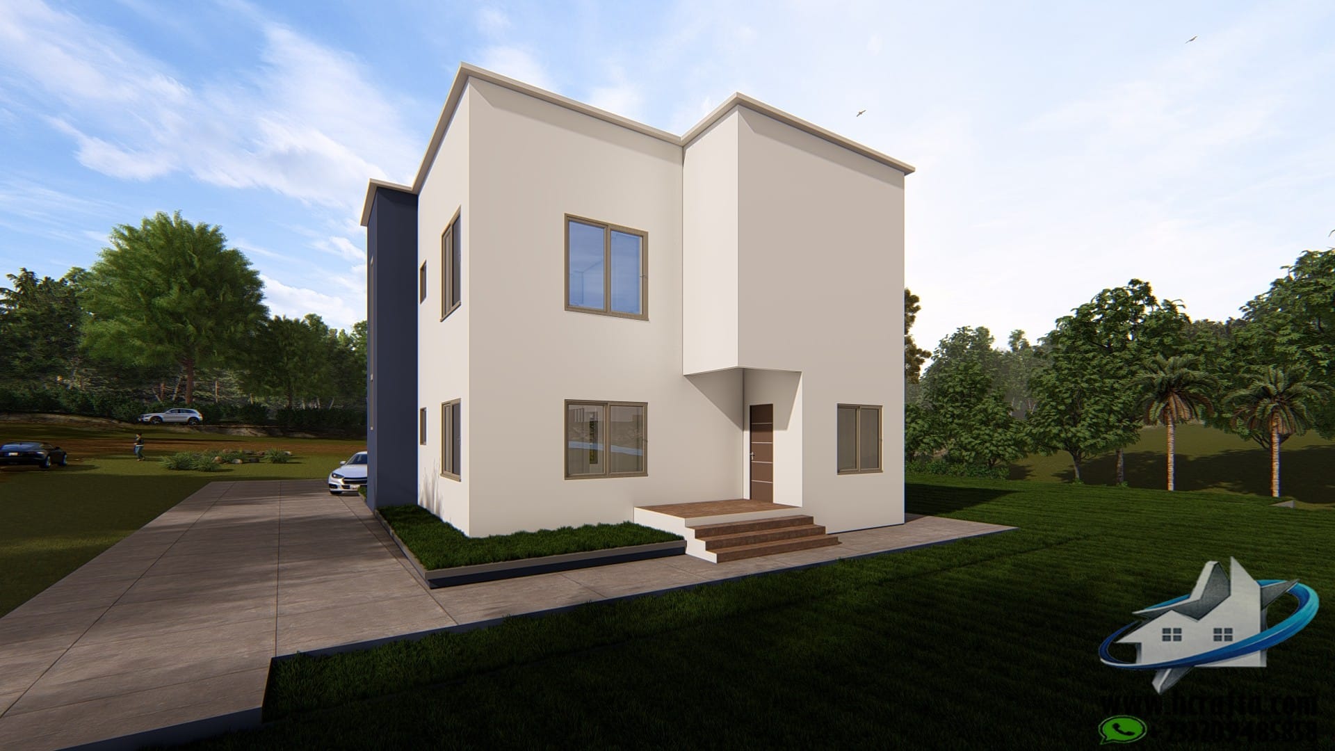 simple 4 bedroom duplex with landscaped compound