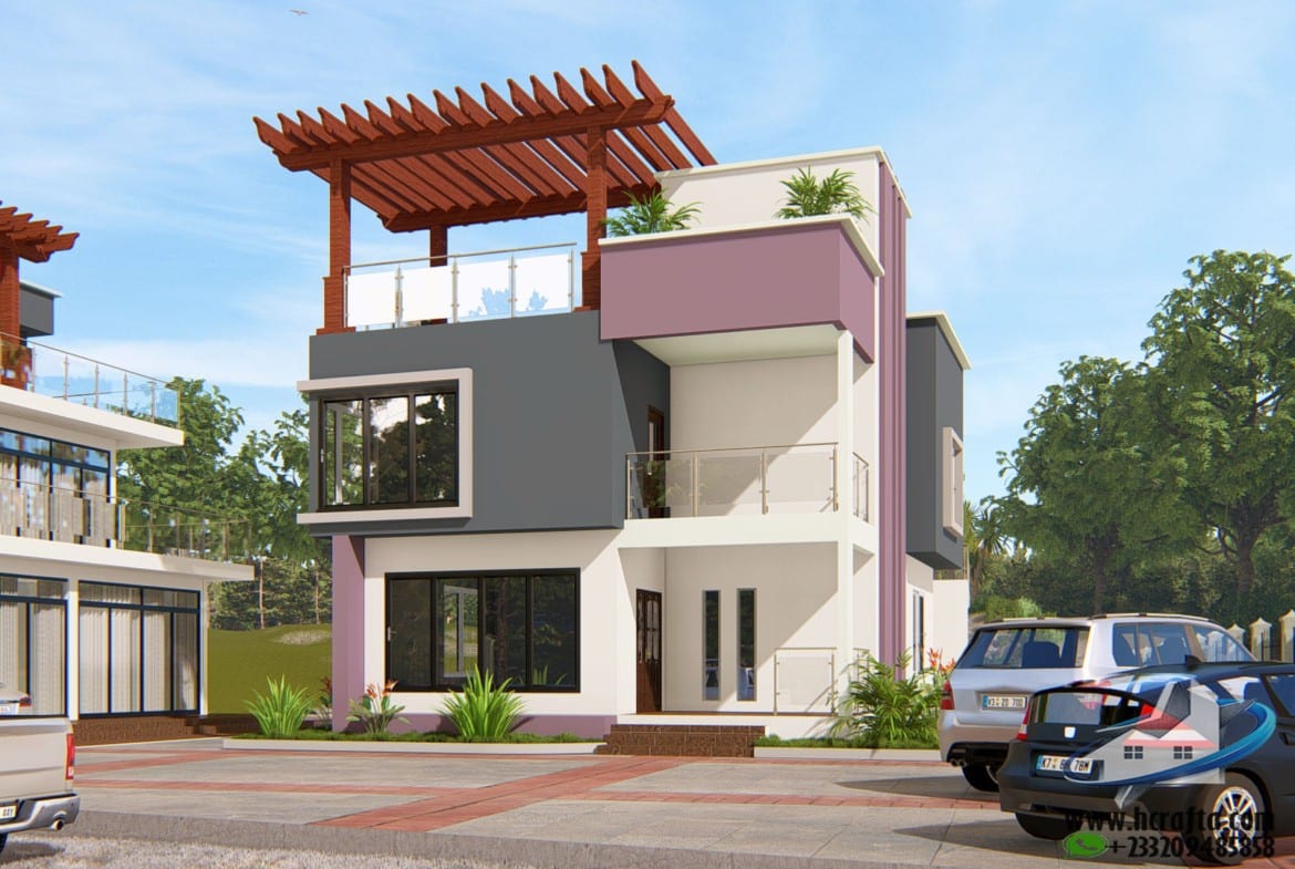 4 bedroom duplex layout with balcony and terrace