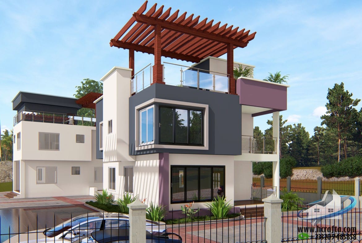 modern 4 bedroom duplex layout design exterior