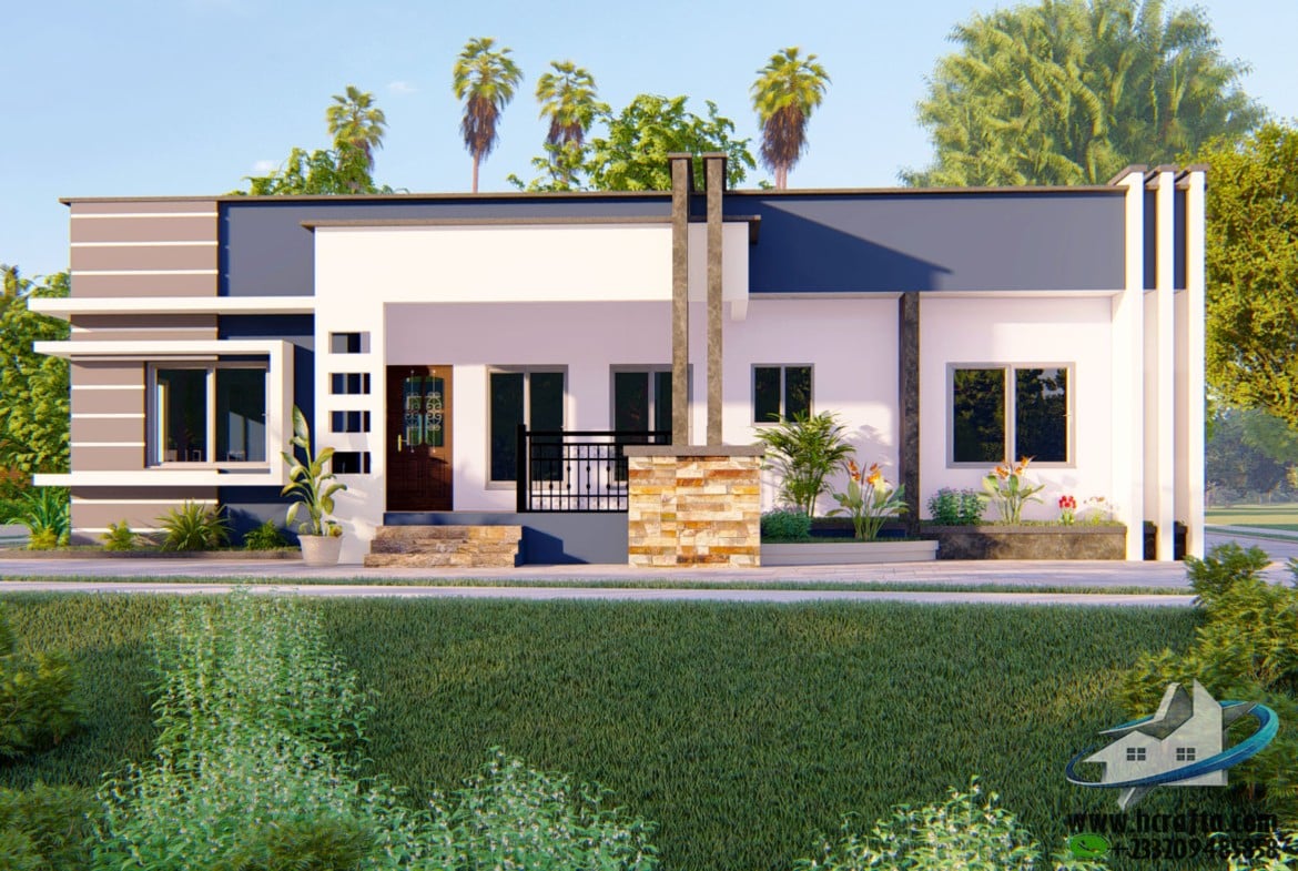 modern 4 bedroom house with secret roofing design exterior