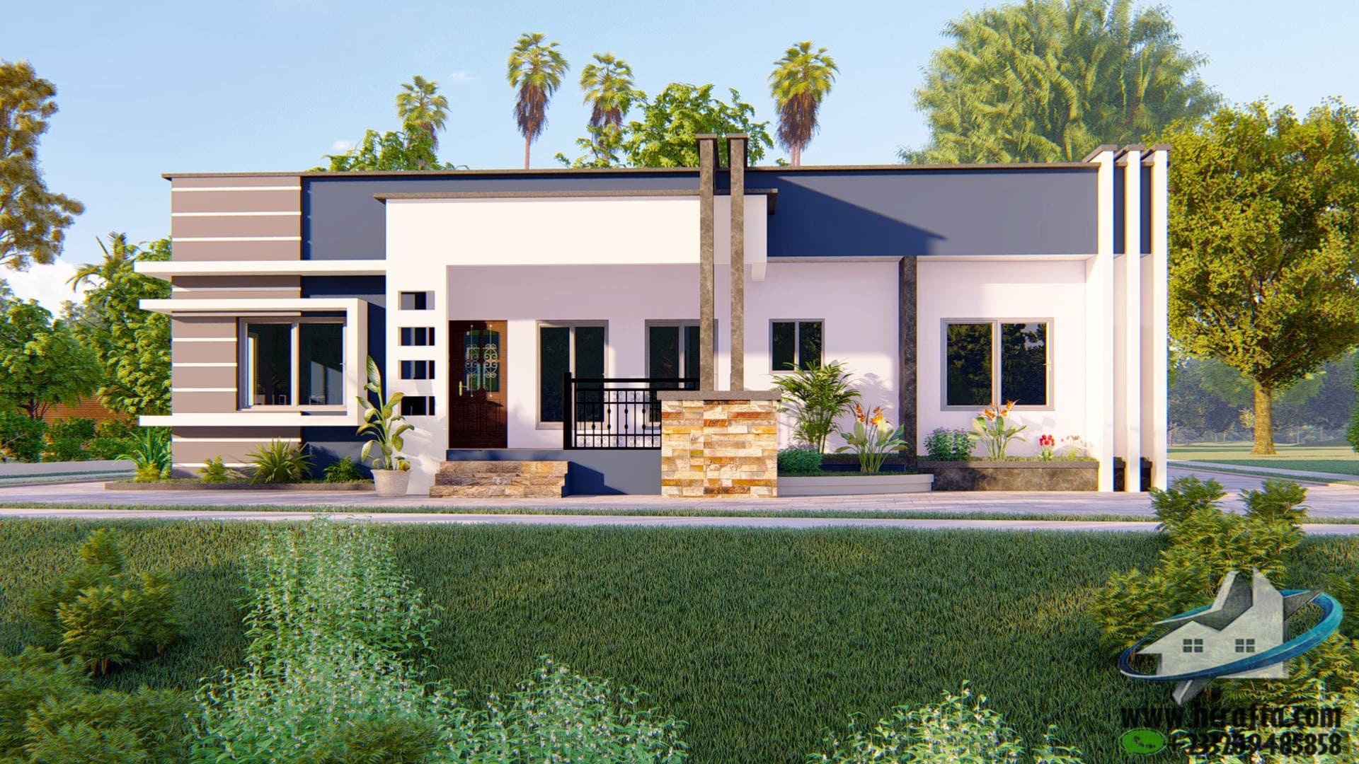 modern 4 bedroom house with secret roofing design exterior