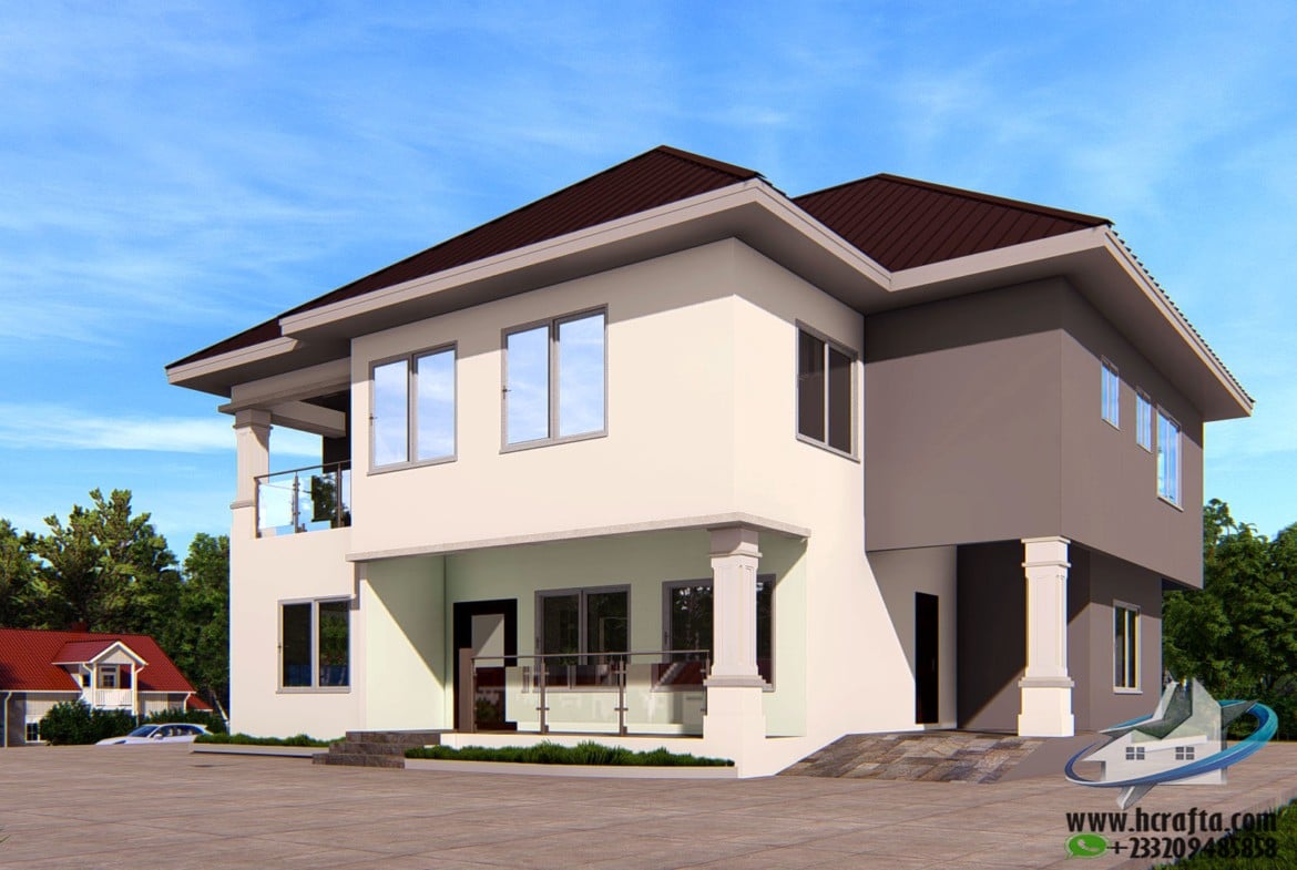 5 bedroom duplex house front view modern design