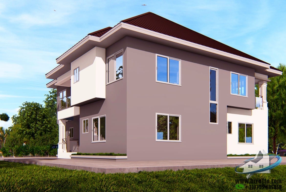 5 bedroom duplex design with balcony and terrace
