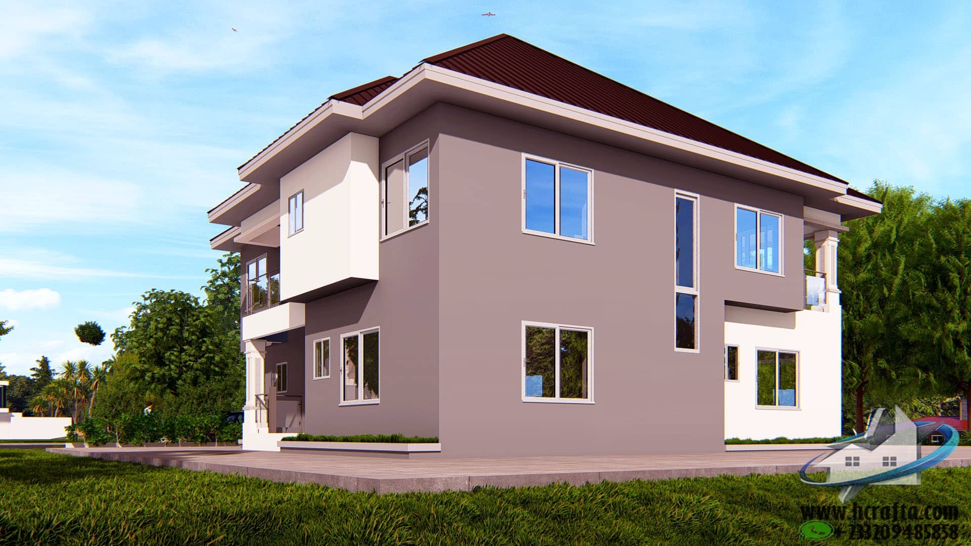 5 bedroom duplex design with balcony and terrace