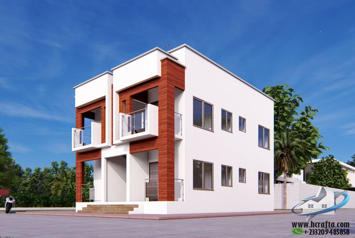 compact semi detached apartment modern exterior design