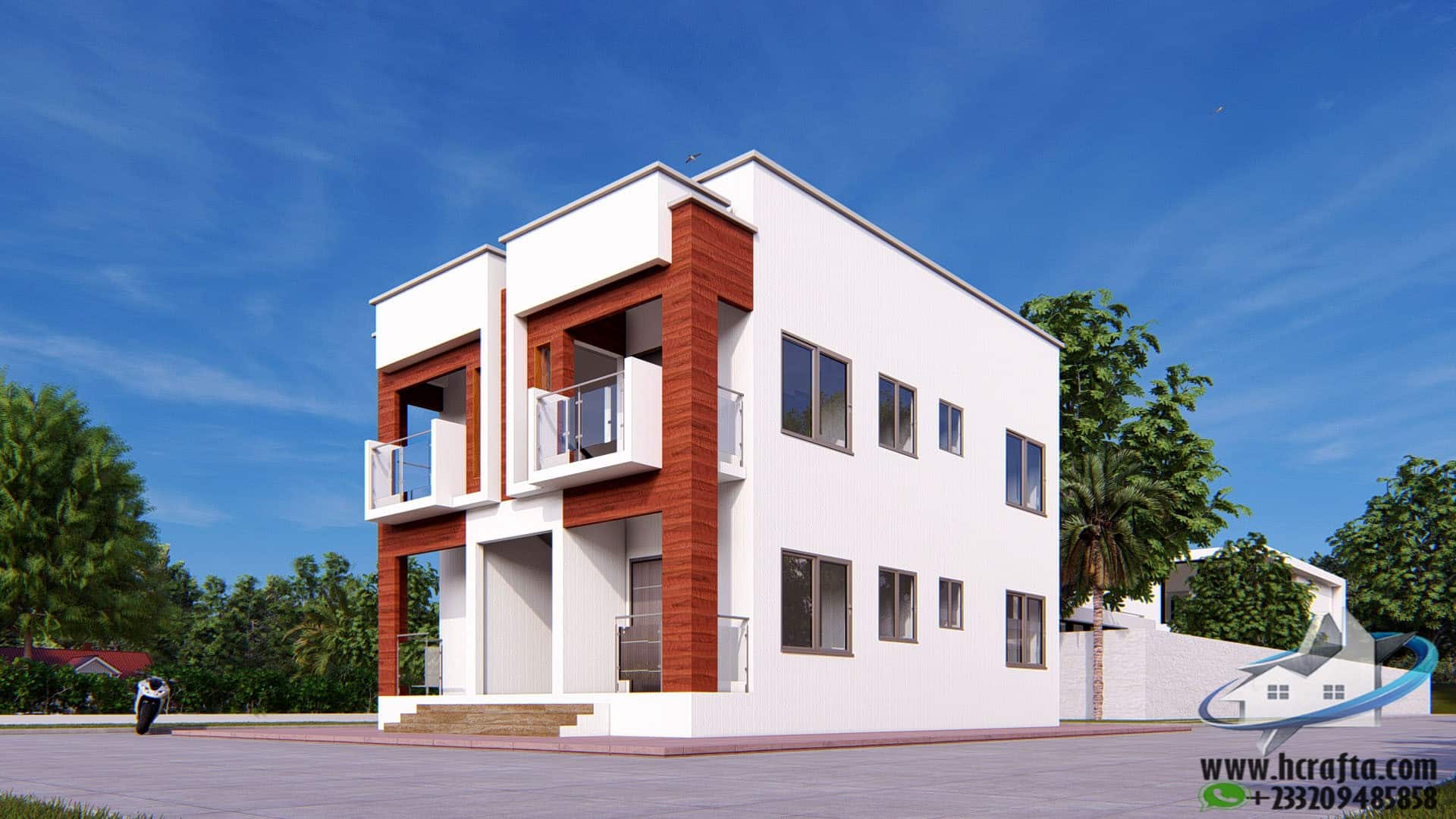 compact semi detached apartment modern exterior design