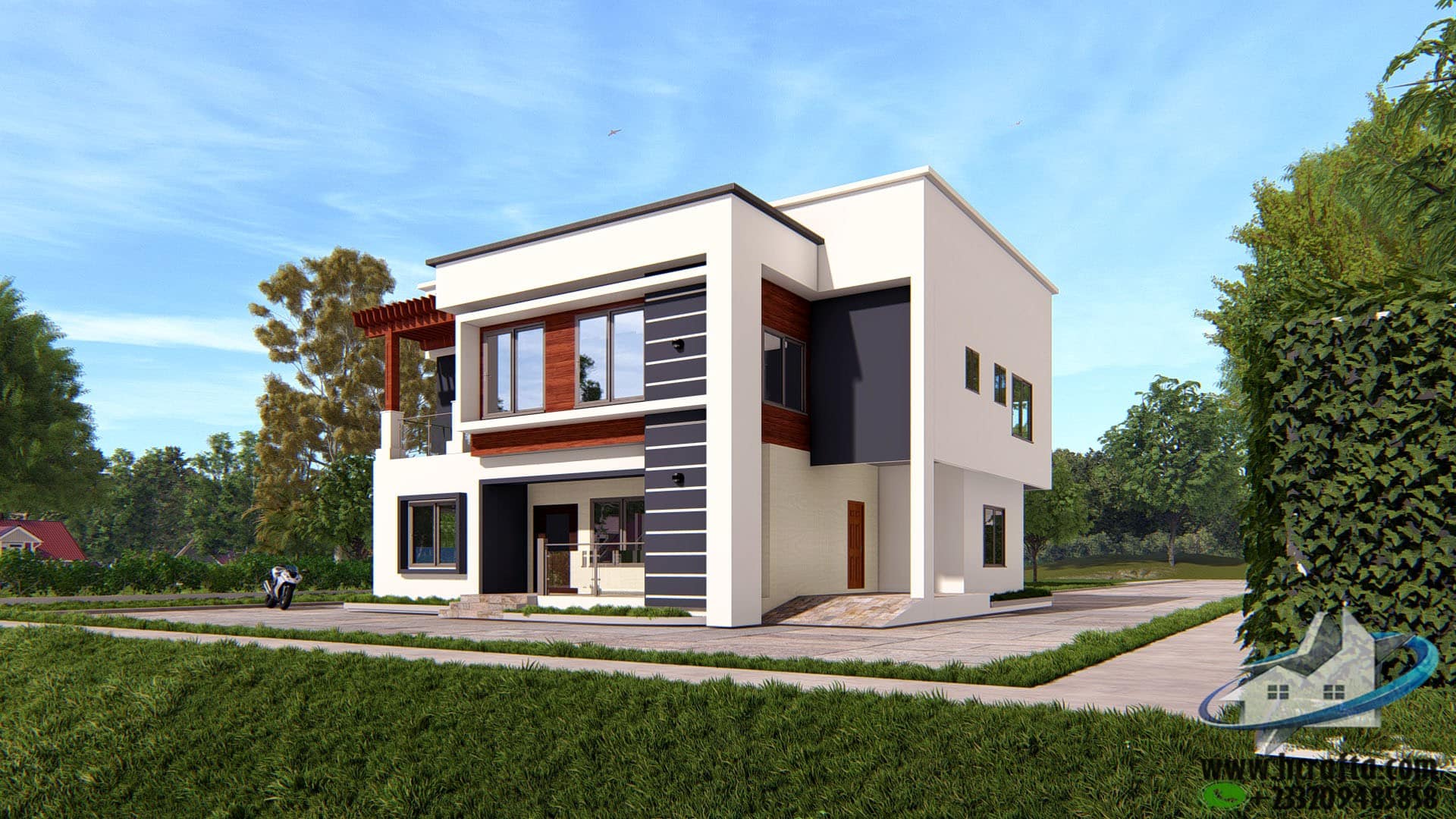 luxury modern 5 bedroom duplex front view design