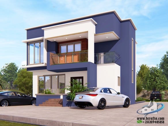 4 bedroom duplex design with balcony and terrace