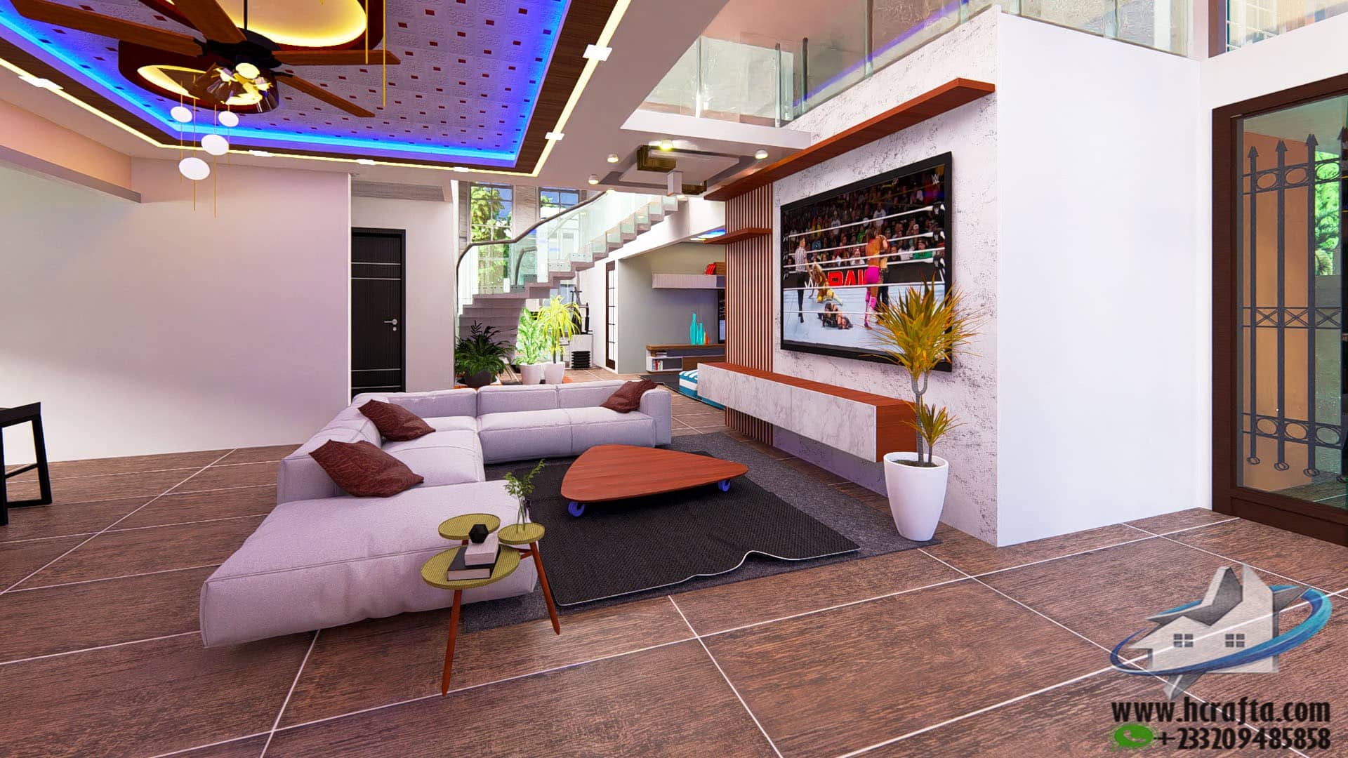 modern-open-plan-interior-design modern open concept interior with lounge