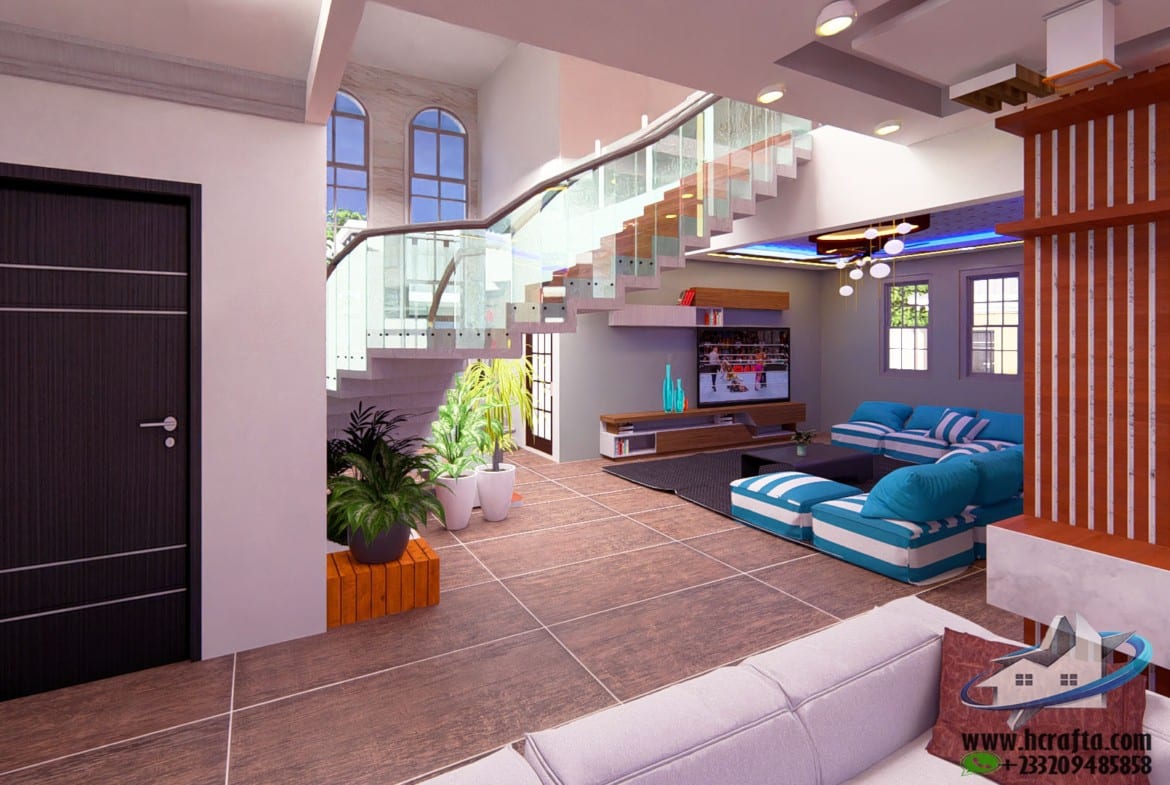 luxury open concept living room family area interior