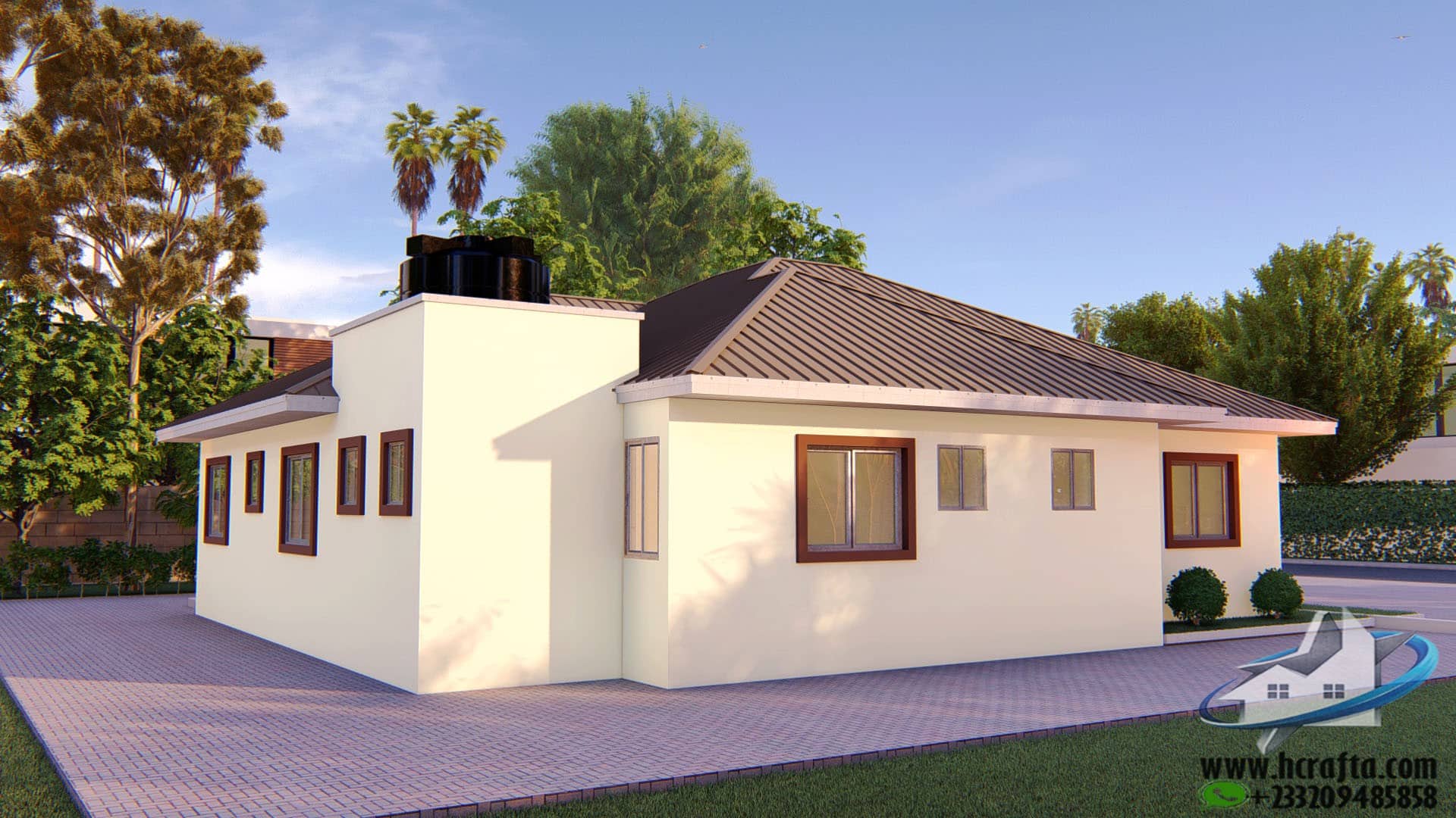 modern family self contain house plan design