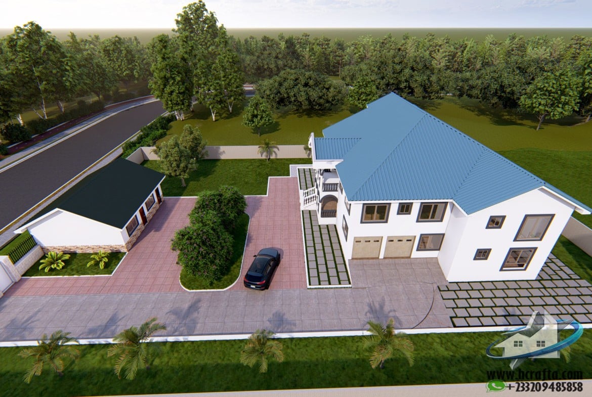modern landscape design in Ghana residential garden