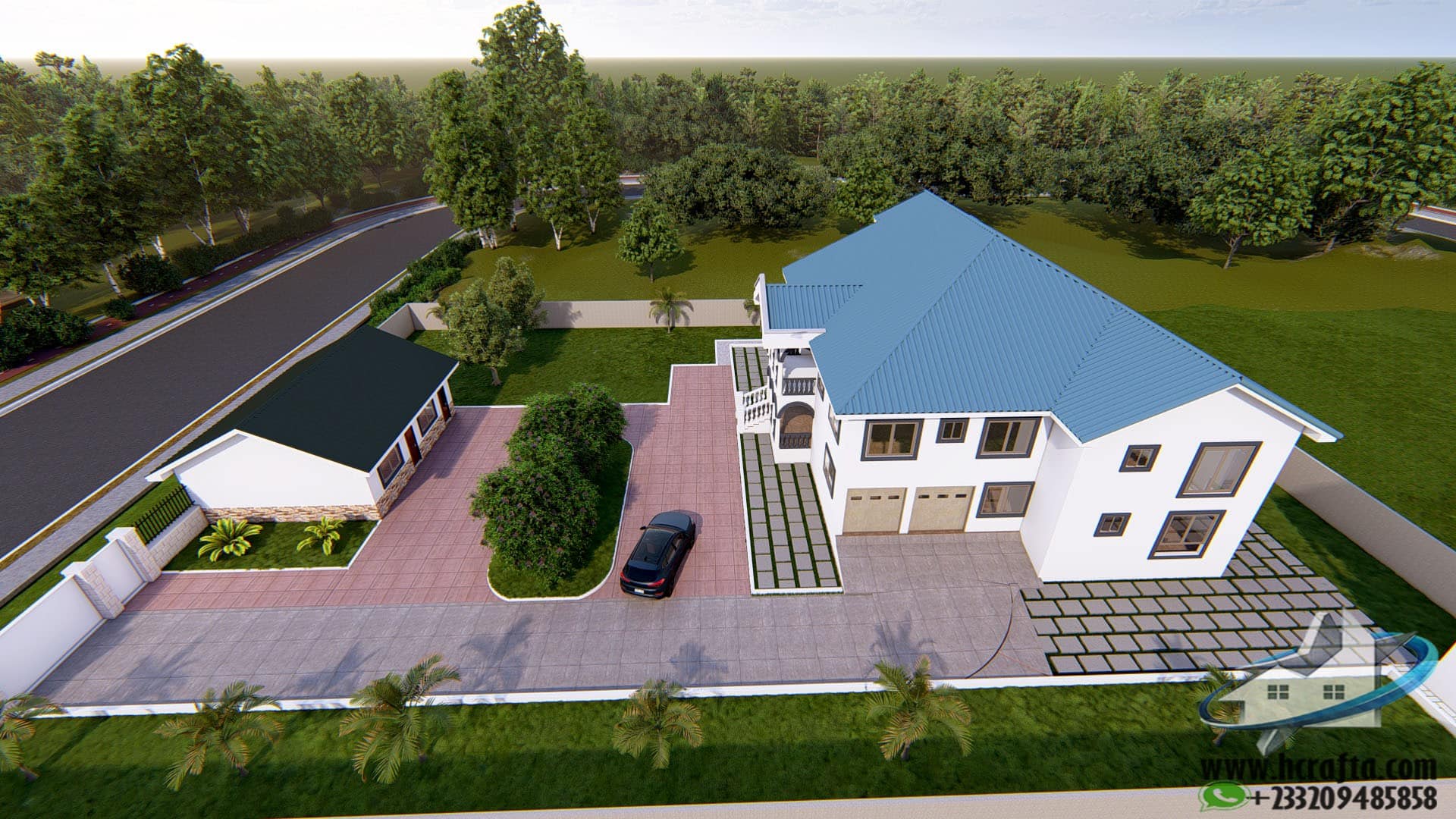 modern landscape design in Ghana residential garden