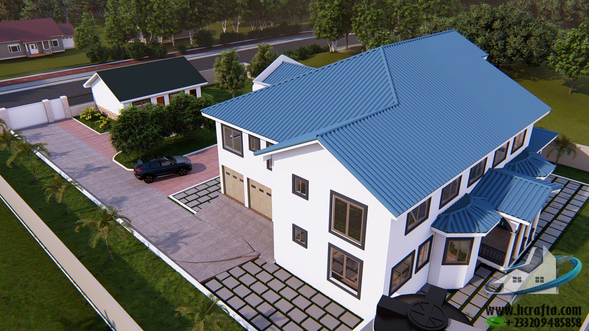 residential landscape design Ghana modern exterior