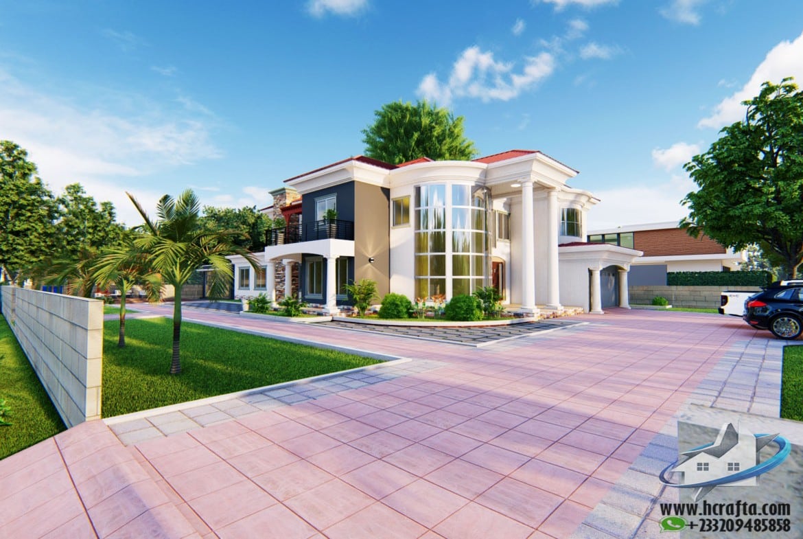 modern landscape design for residential house exterior