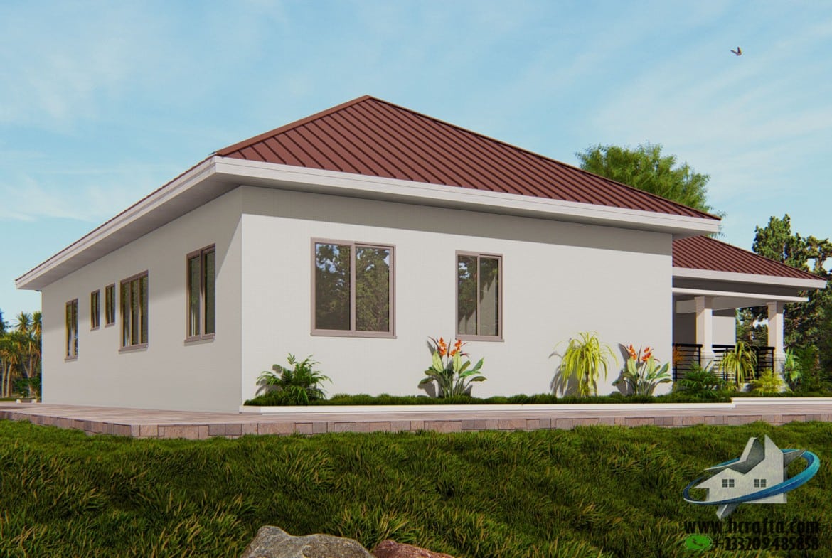 5 bedroom house architecture 3D rendering