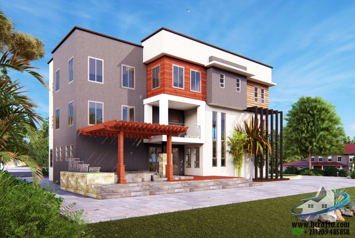 7 bedroom luxury house 3D exterior visualization