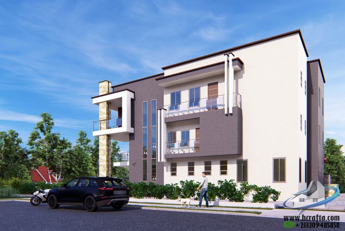 luxury 7 bedroom house 3D with balcony and terrace