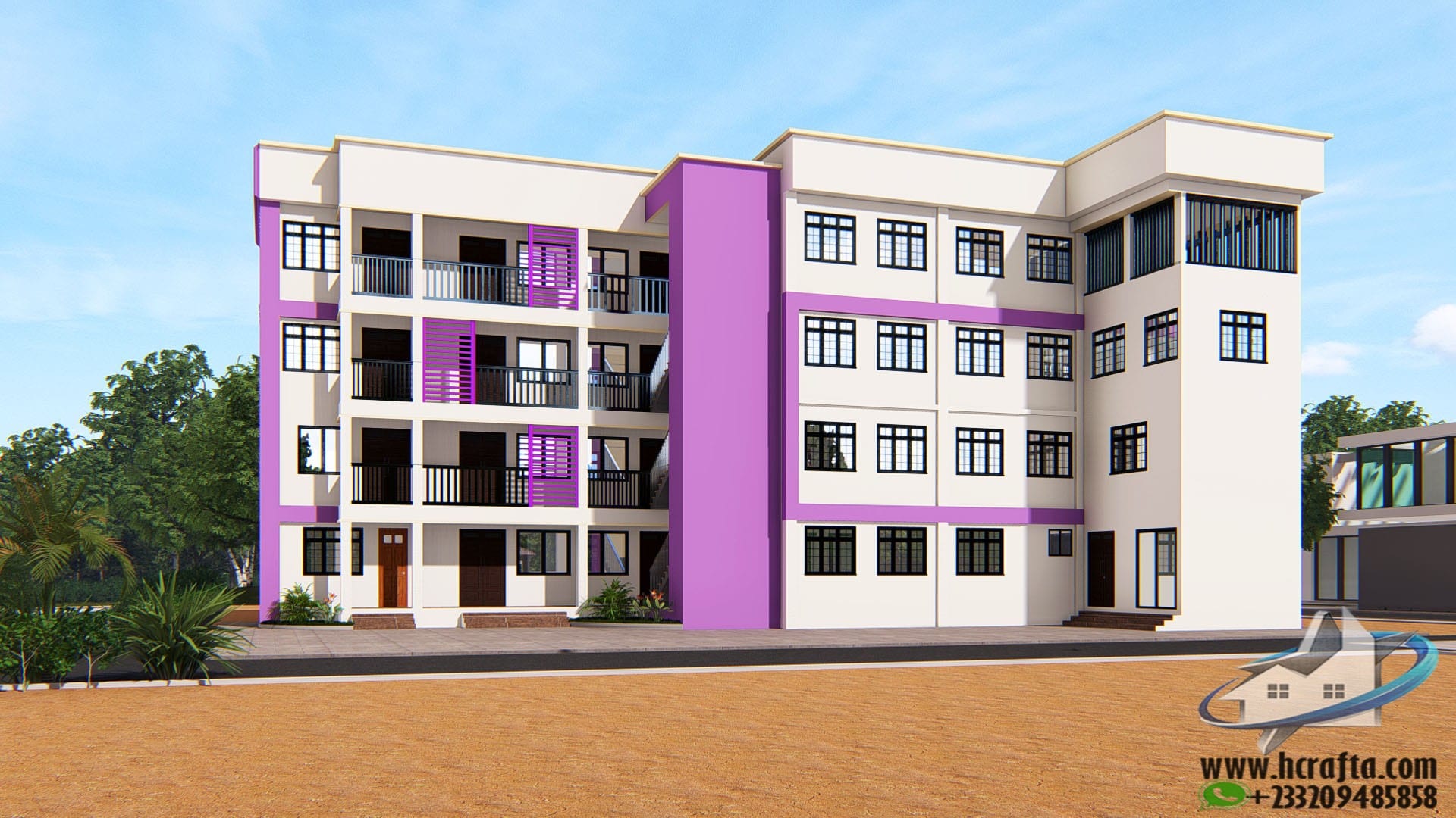 modern school building front view design