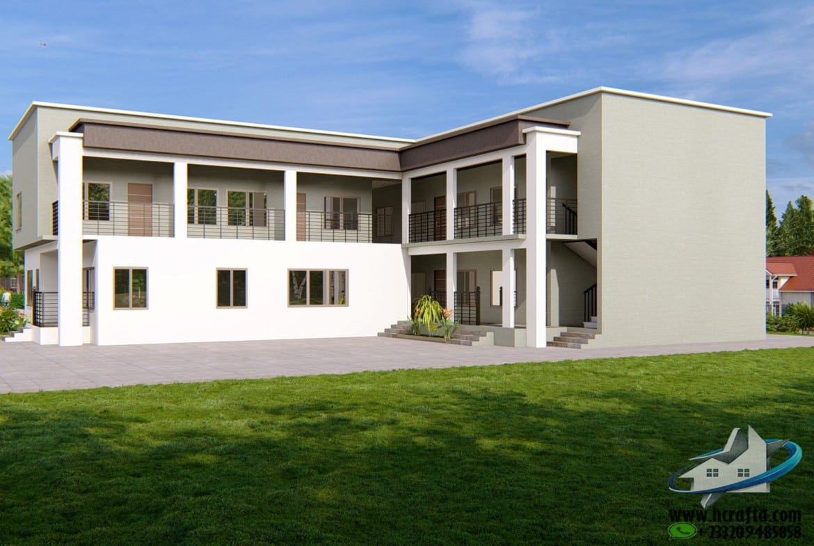 simple apartment design with varanda exterior