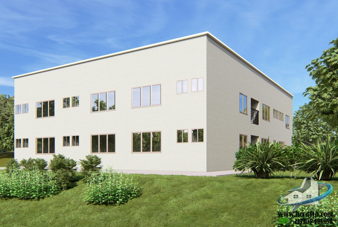 compact simple apartment building modern architecture
