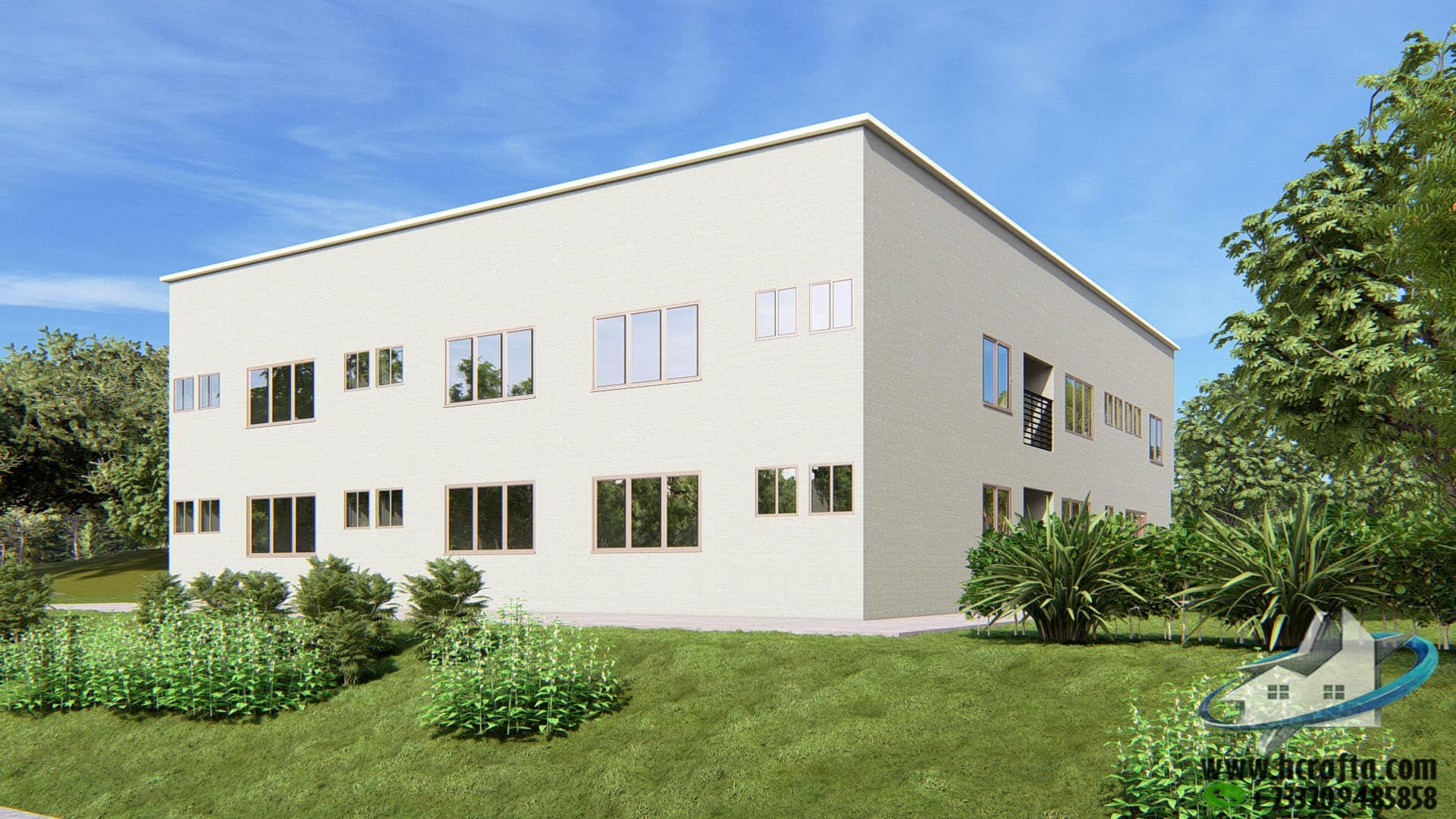 compact simple apartment building modern architecture