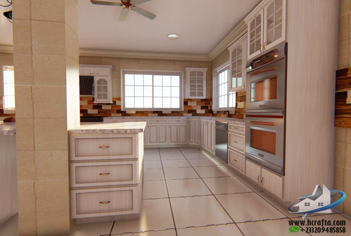 3D kitchen interior design modern contemporary style