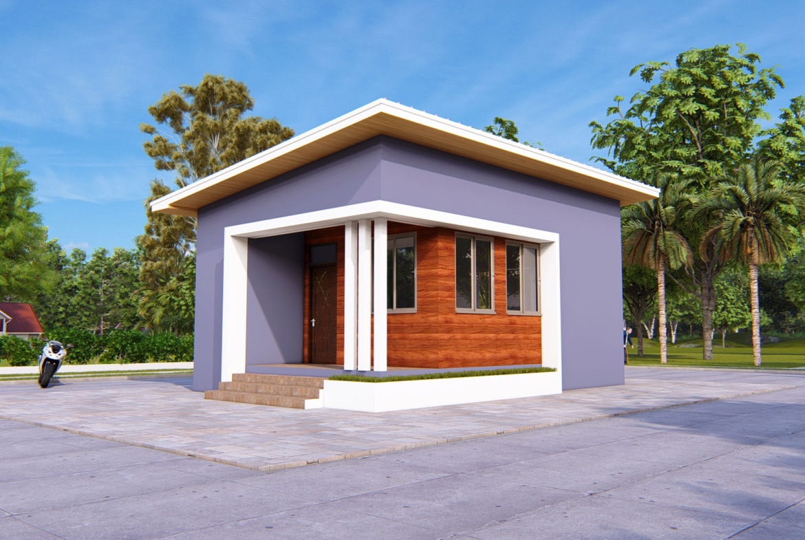 small 1 bedroom house design in Ghana layout