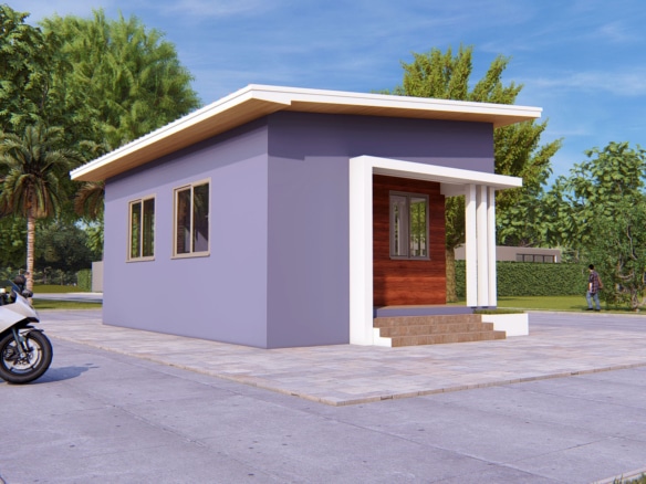 simple 1 bedroom house design Ghana architecture