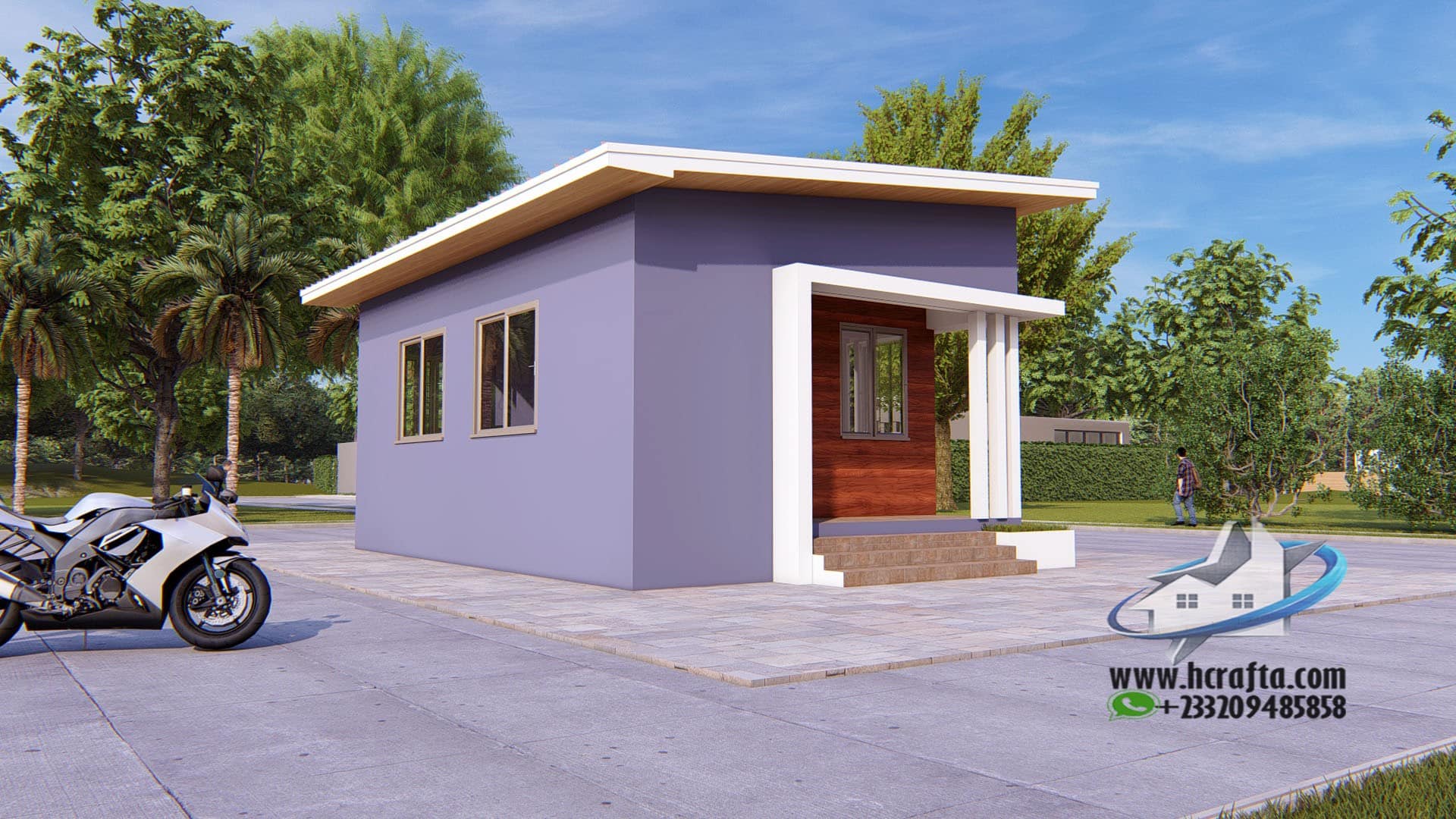 simple 1 bedroom house design Ghana architecture