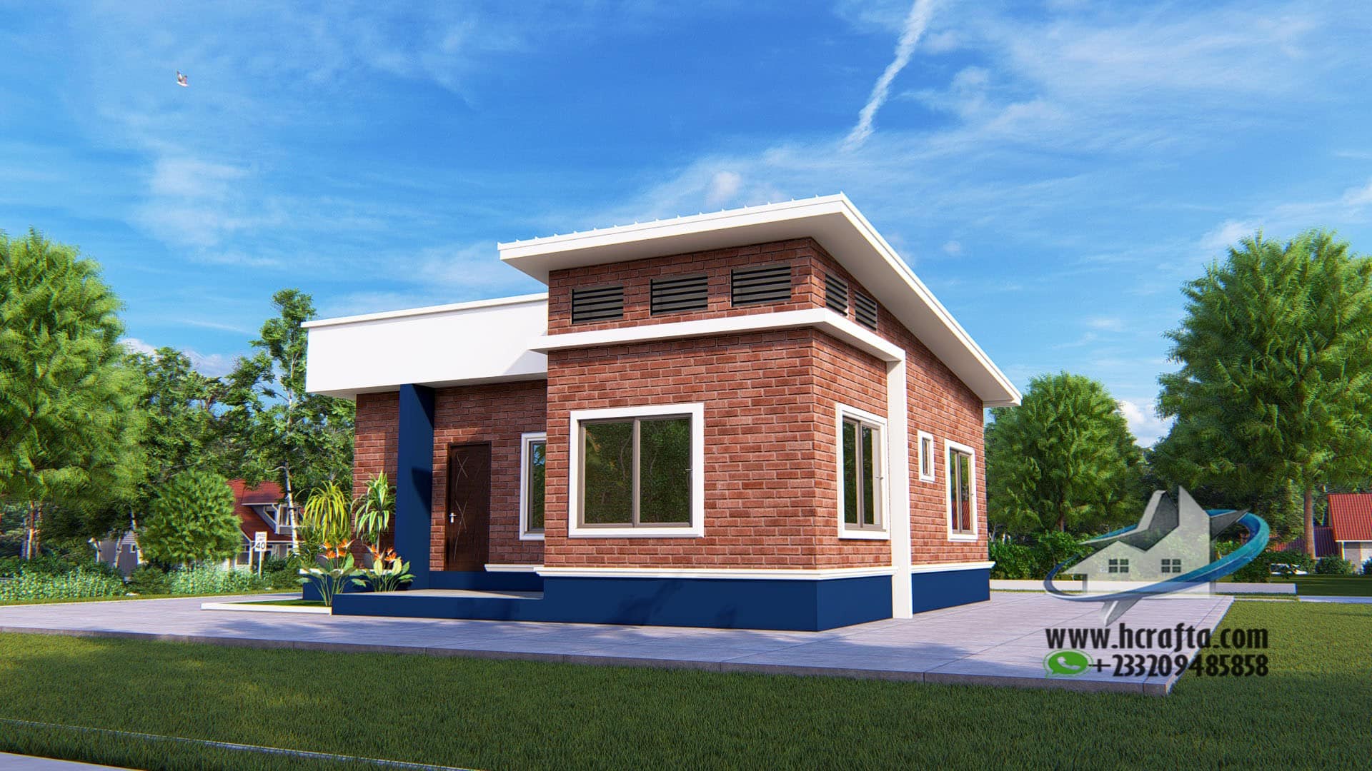 2-bedroom-house-design-ghana affordable modern 2 bedroom bungalow Ghana