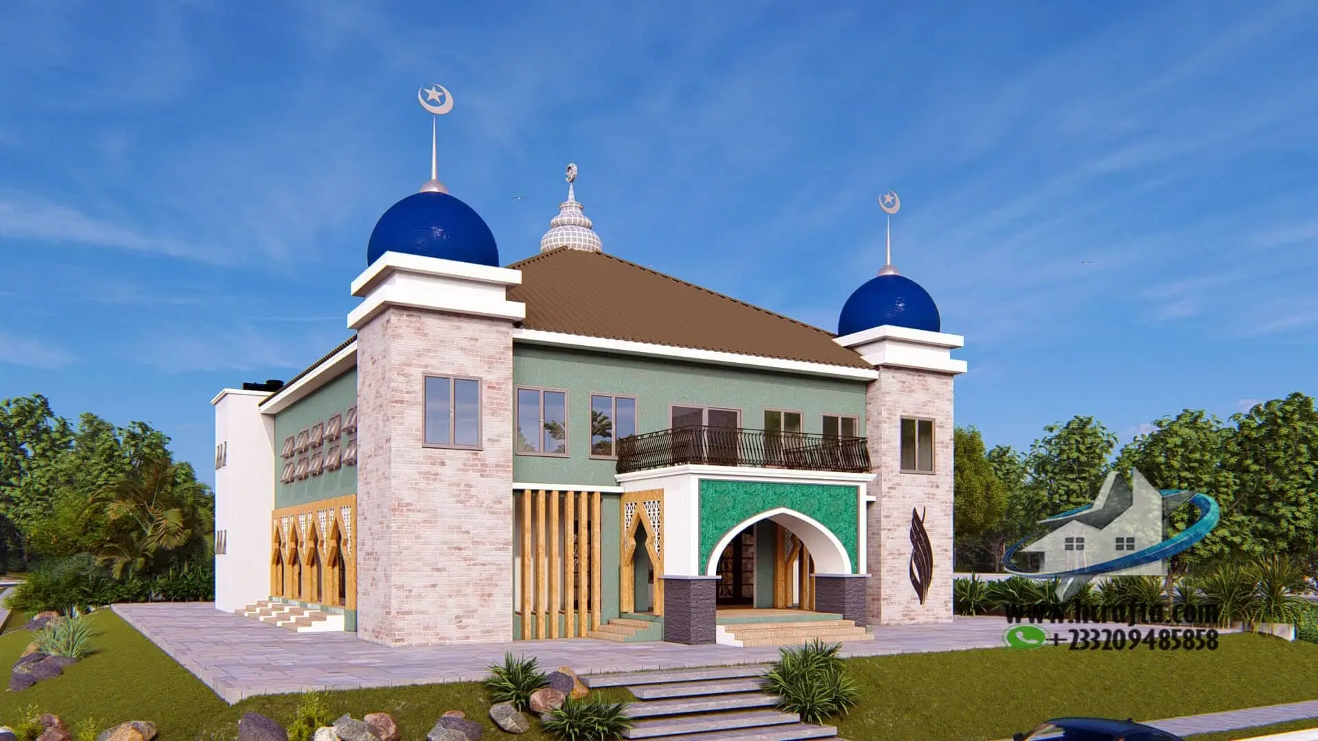 beautiful mosque design with Islamic geometric patterns