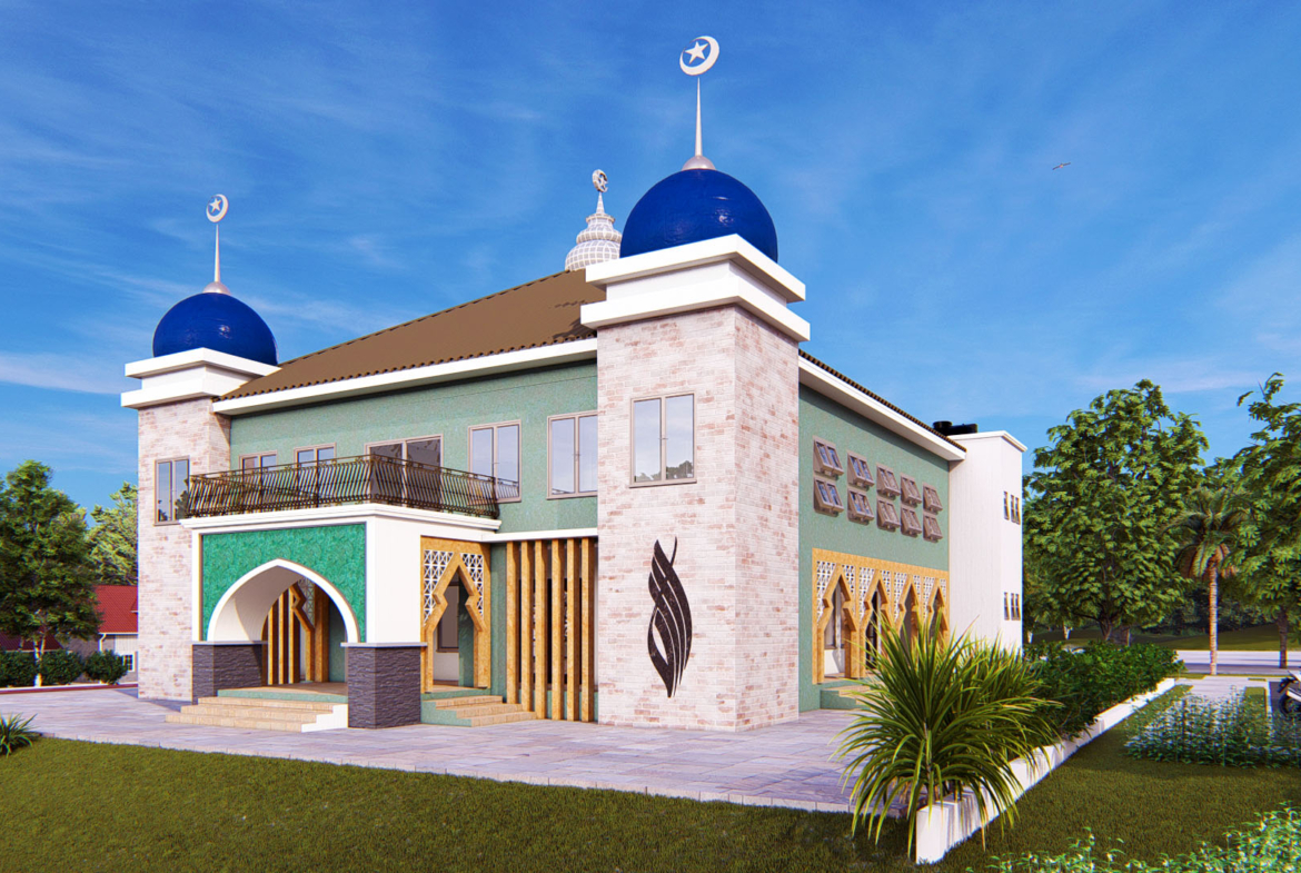 Modern Islamic mosque design in Ghana with traditional and contemporary elements