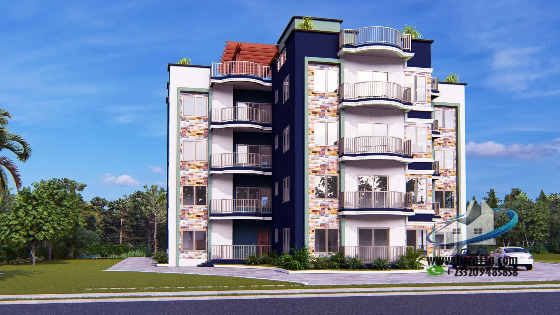 multi unit rental apartment design exterior view