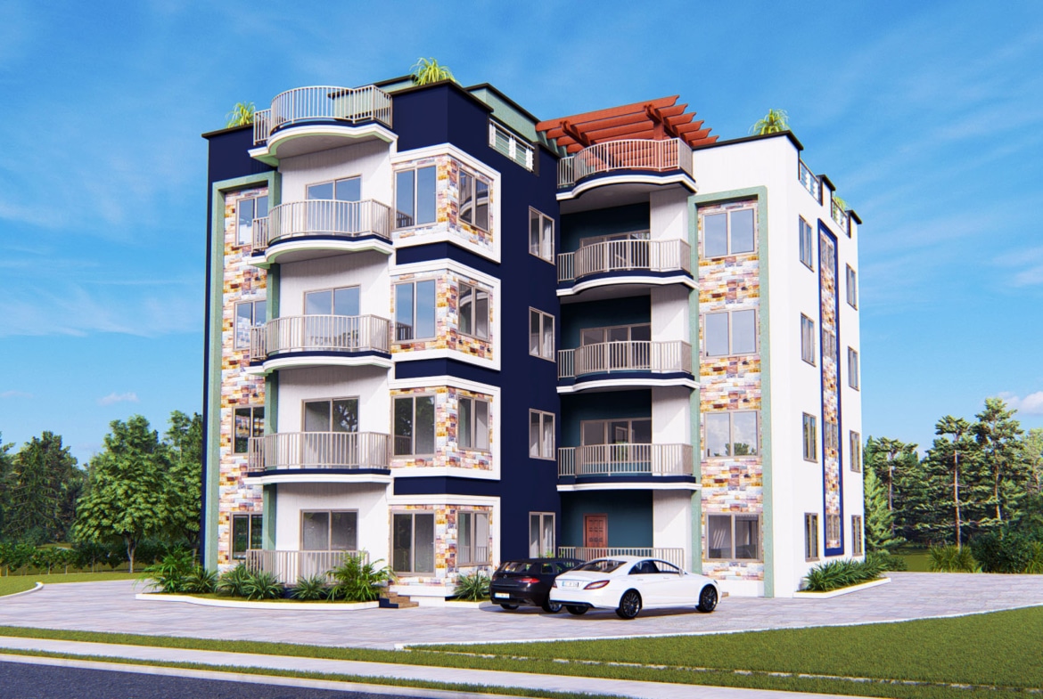 rental apartment building design with balconies