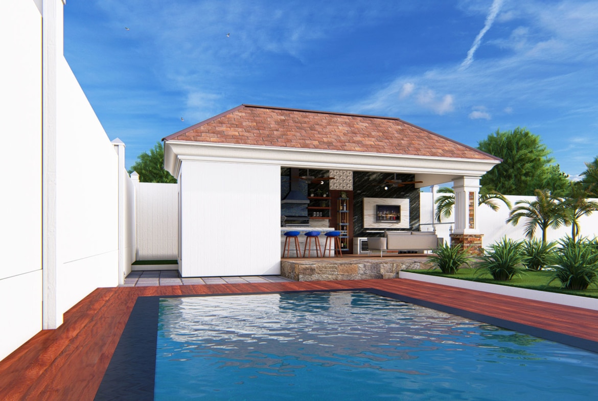outdoor kitchen and patio design modern style