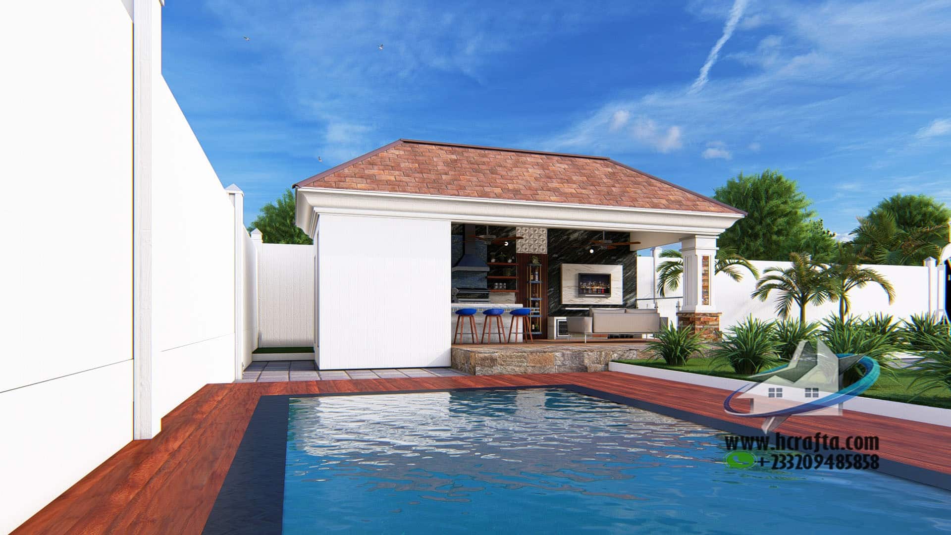 outdoor kitchen and patio design modern style