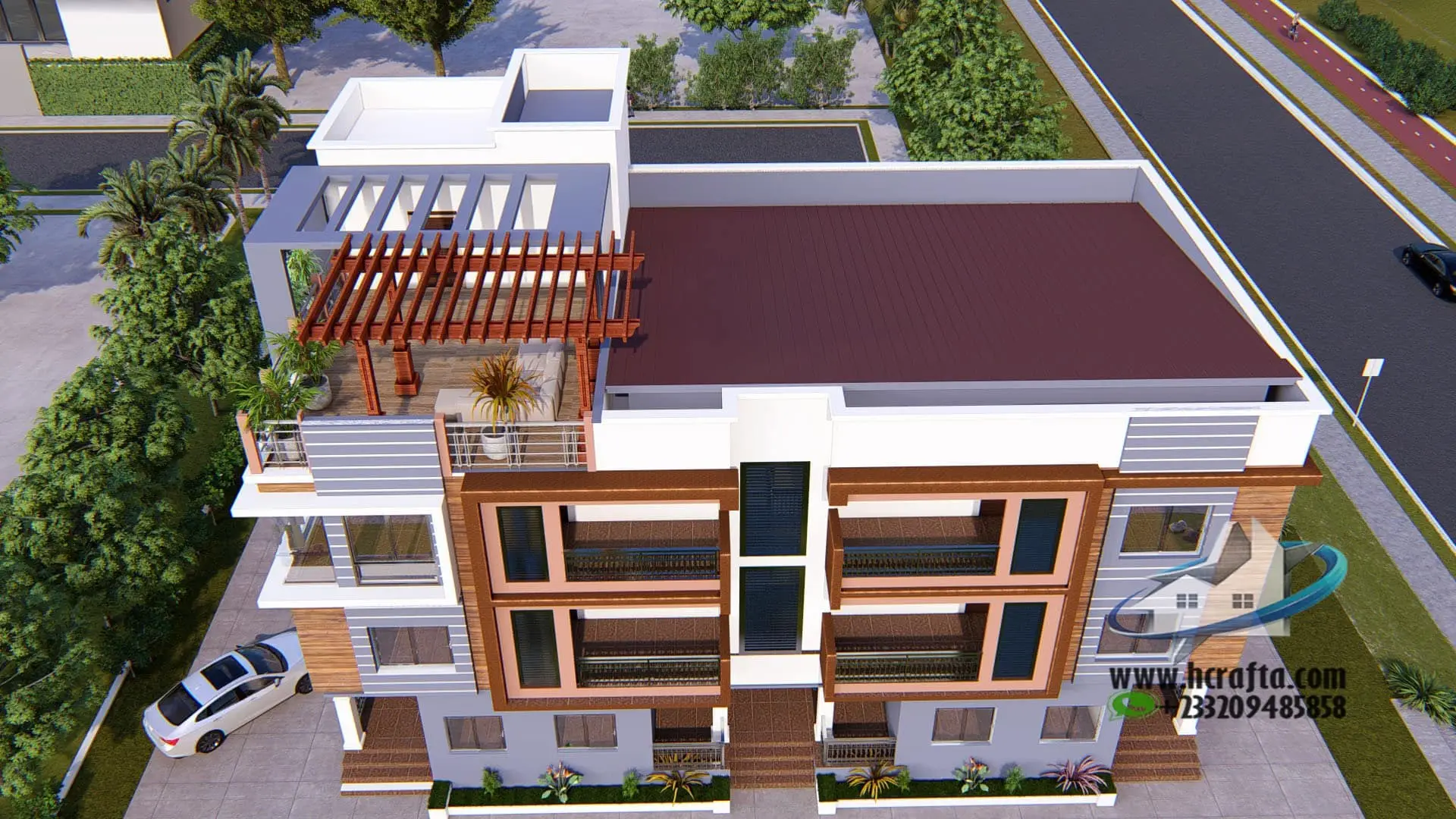 apartment-building-design-ghana modern apartment design with roof-top terrace