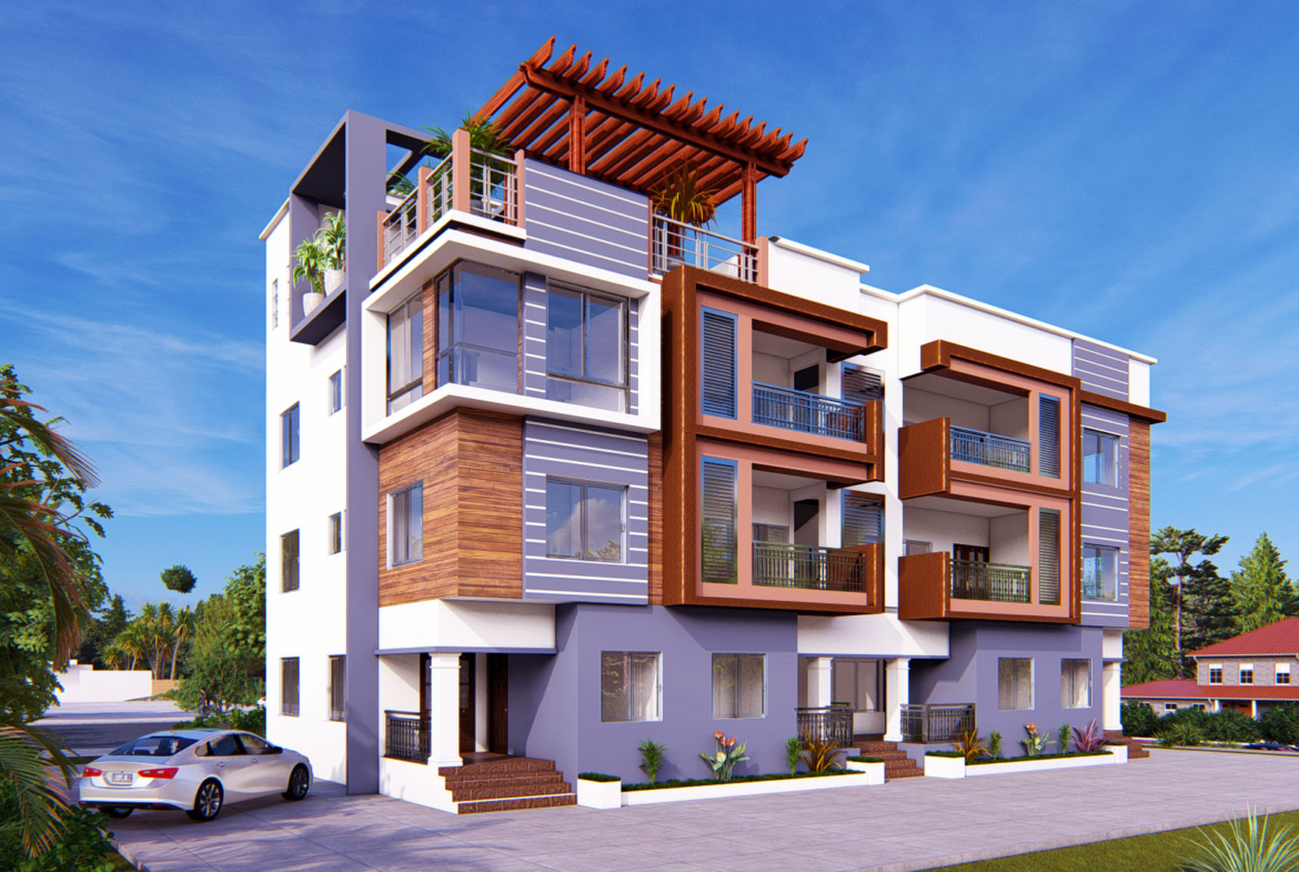 Modern apartment building design in Gha with contemporary architecture