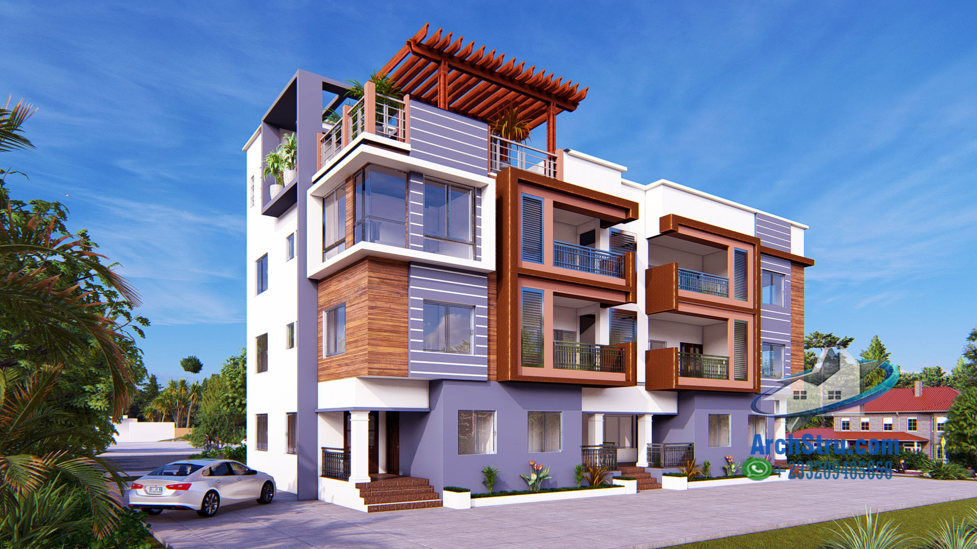 Modern apartment building design in Gha with contemporary architecture